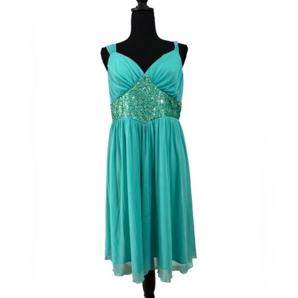 Federick’s‎ of Hollywood vintage Mermaid sequin Core Dress size XL turquoise